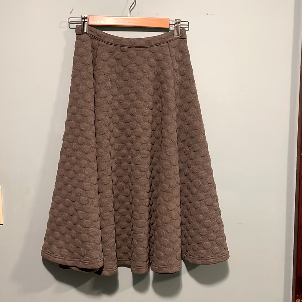 Textured grey MIDI skirt polka dots